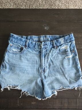 American Eagle Outfitters Light Wash Distressed Denim Cutoff Shorts